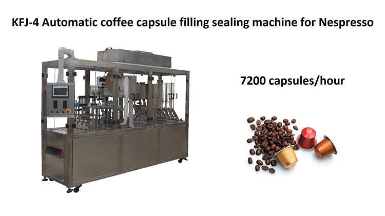 On January 8, 2019, KFJ-4 high speed coffee capsule filling and sealing machine